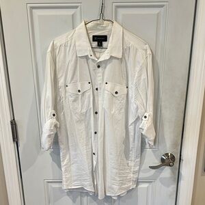 International Concepts Men's White Button-Up Shirt
